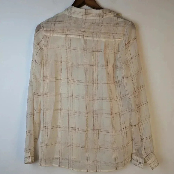 Forever 21 Sheer Plaid Button Front Shirt - Small - Picture 2 of 3